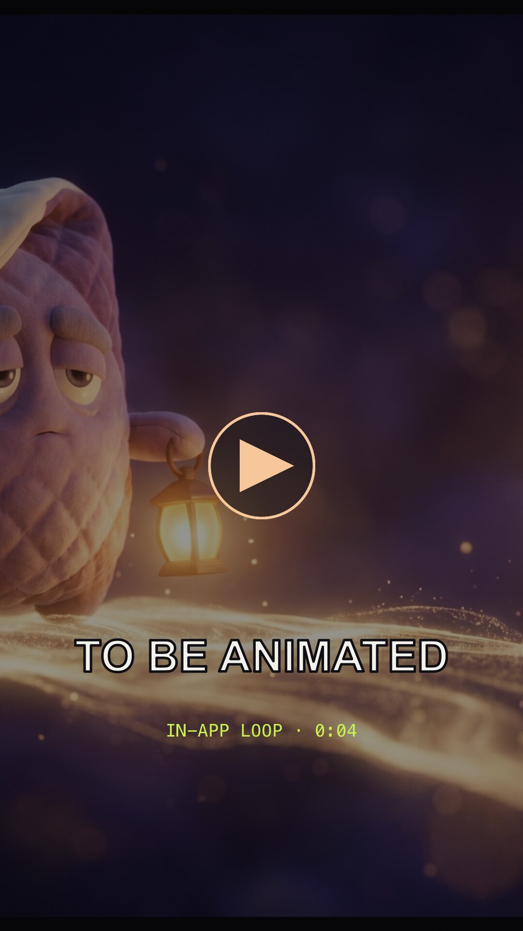 In-app home-screen loop, themed